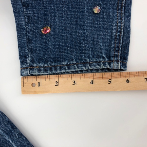 Buffalo David Bitton Womens Girlfriend Jeans Sz 27 High Rise Relaxed Rhinestones - Picture 13 of 15